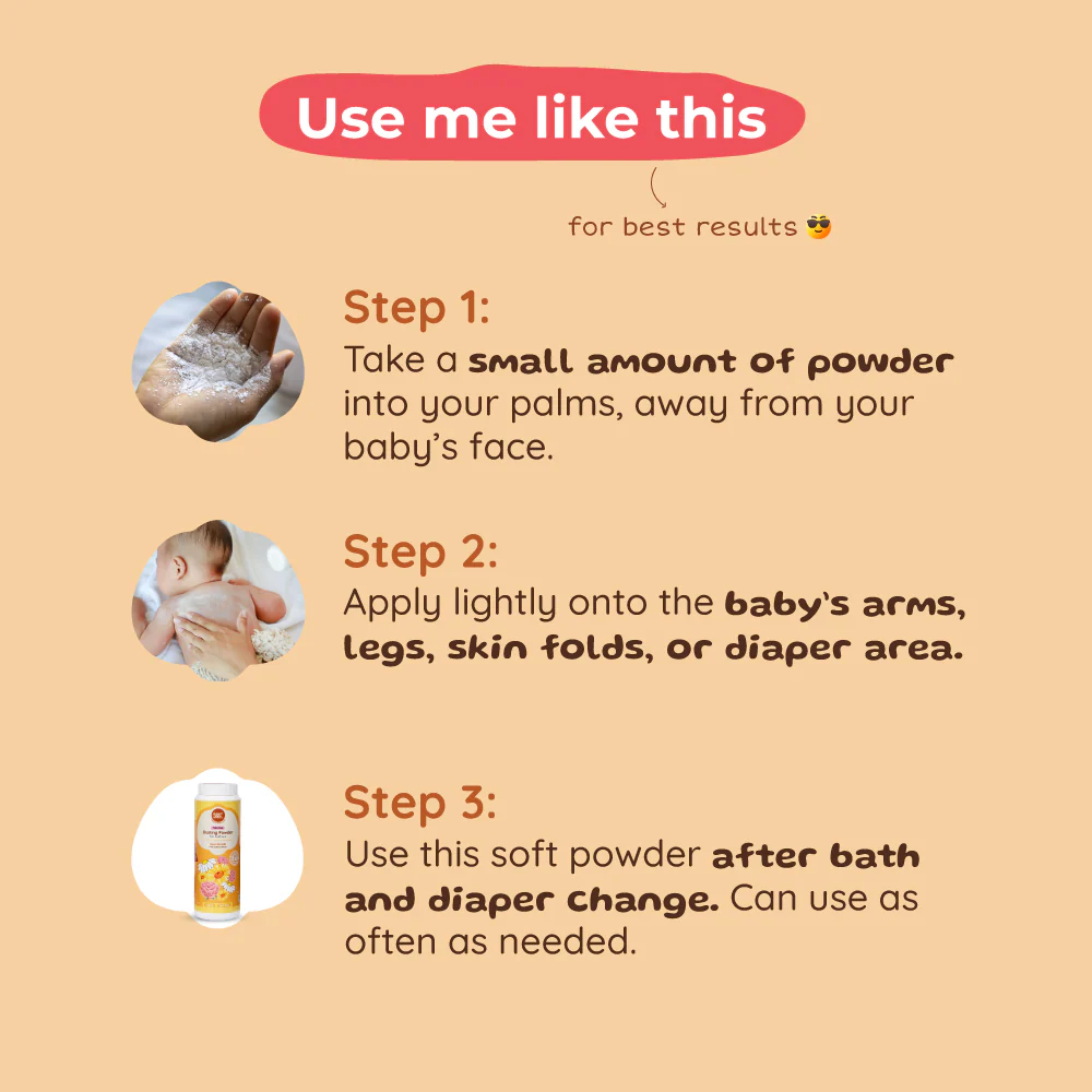 Damask Rose Talc-Free Baby Dusting Powder | Protects from Infections & Rashes | 0+ m | 100 g - Image 5
