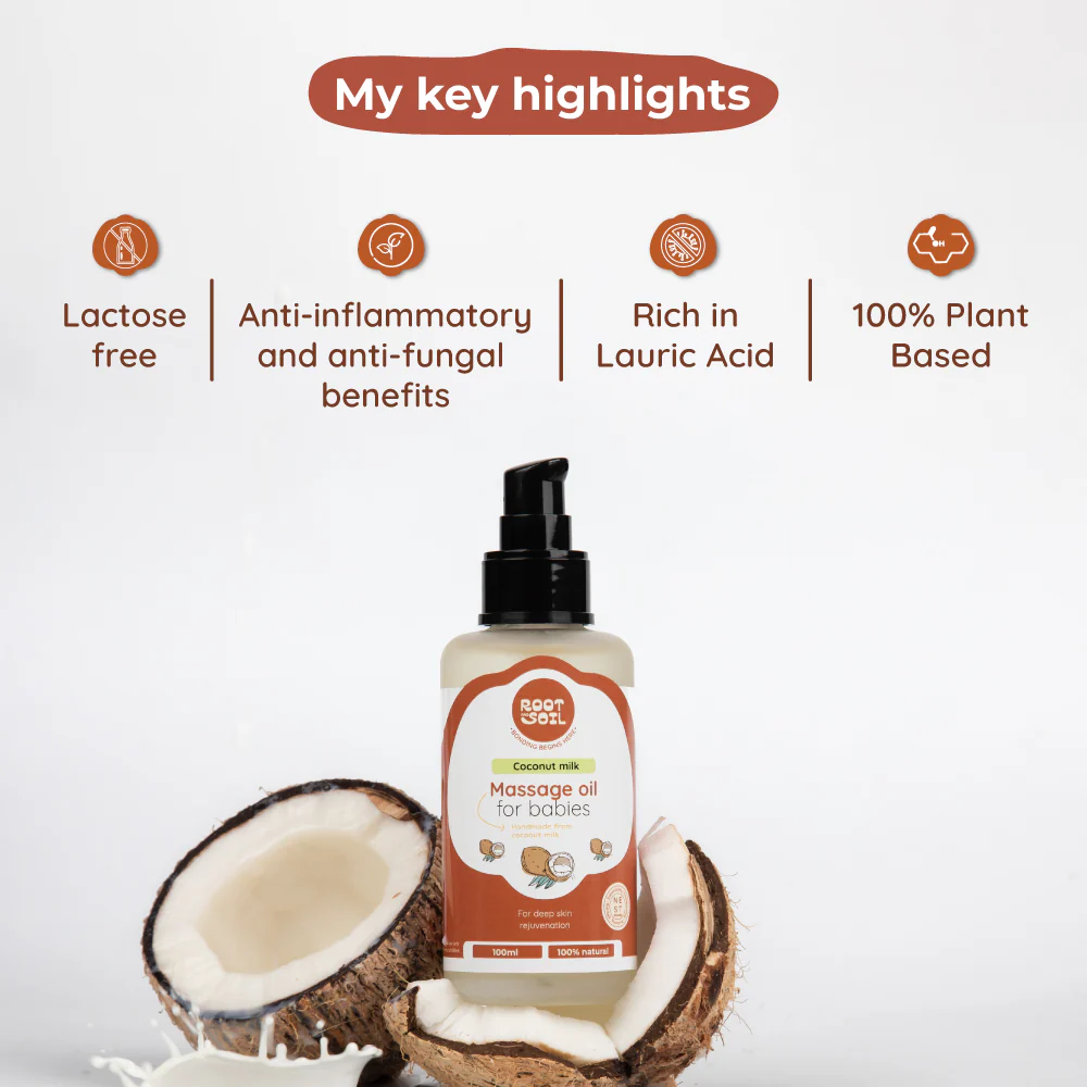 Coconut Milk Baby Massage Oil (Classic) | Soothens and rejuvenates skin | 0+ m - Image 5