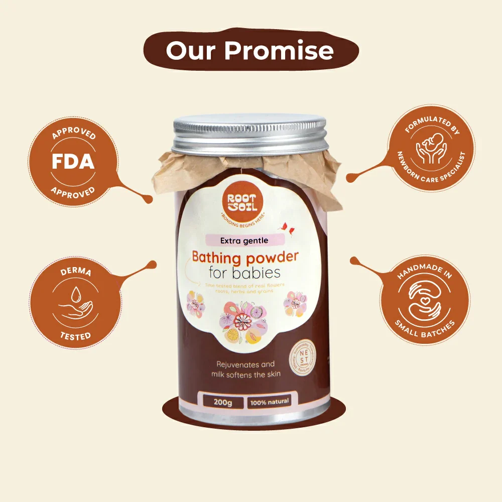 Extra Gentle Baby Bathing Powder | Time-tested blend of Real Flowers, Herbs & Grains | 0 m To 8 y | 200 g - Image 7