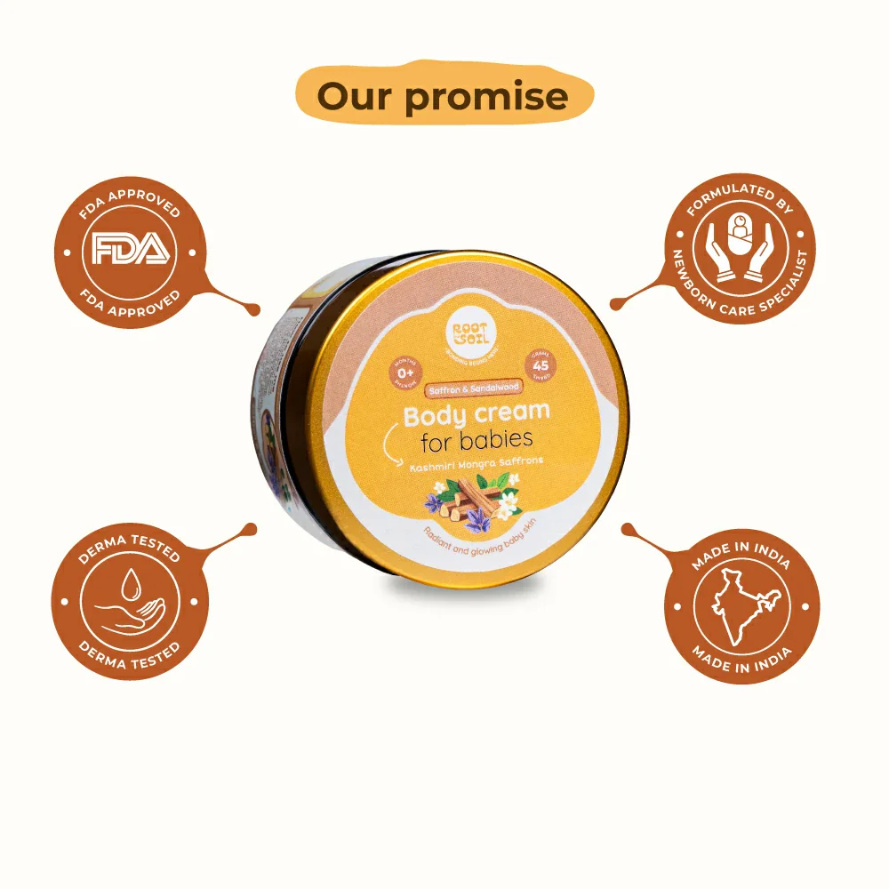 Saffron & Sandalwood Body Cream | Glowy & Healthy Baby Skin | 0 m - 8 y | 45 g - Image 7